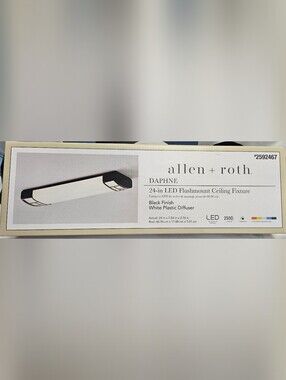 allen + roth Daphne 24-in LED Flushmount Ceiling Light - Black/White. #297.
